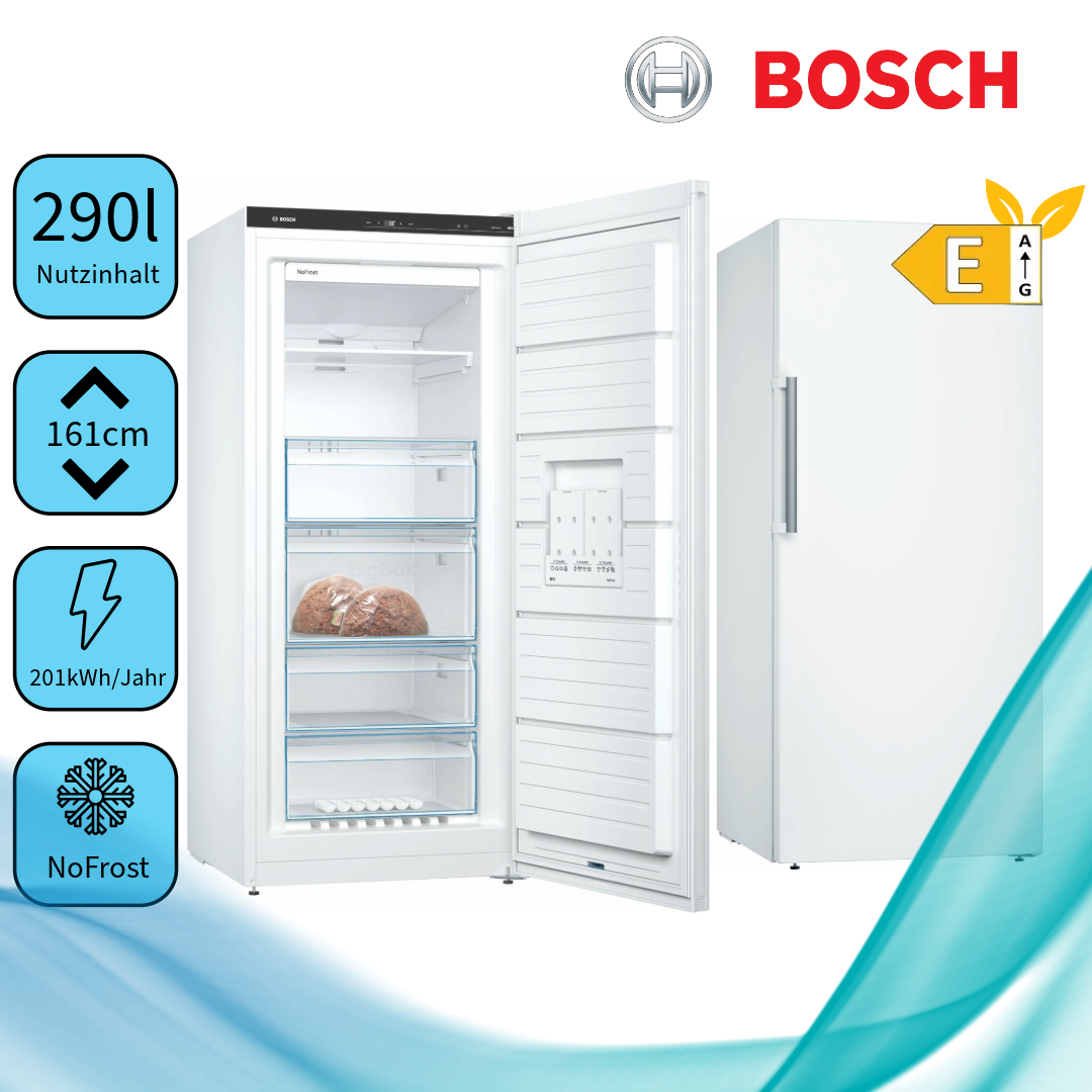 Bosch GSN51DWDP  Standgefrierschrank  201 kWh pro Jahr  290 Liter 
