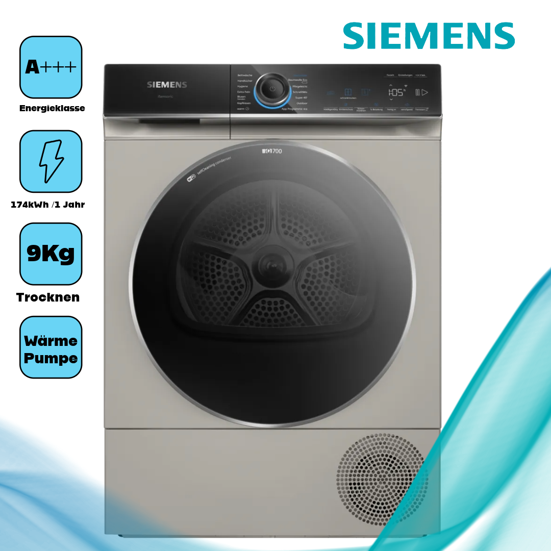 Siemens WQ46B2DX40 Wärmepumpentrockner  Kondensationseffizienzklasse A  9 kg 