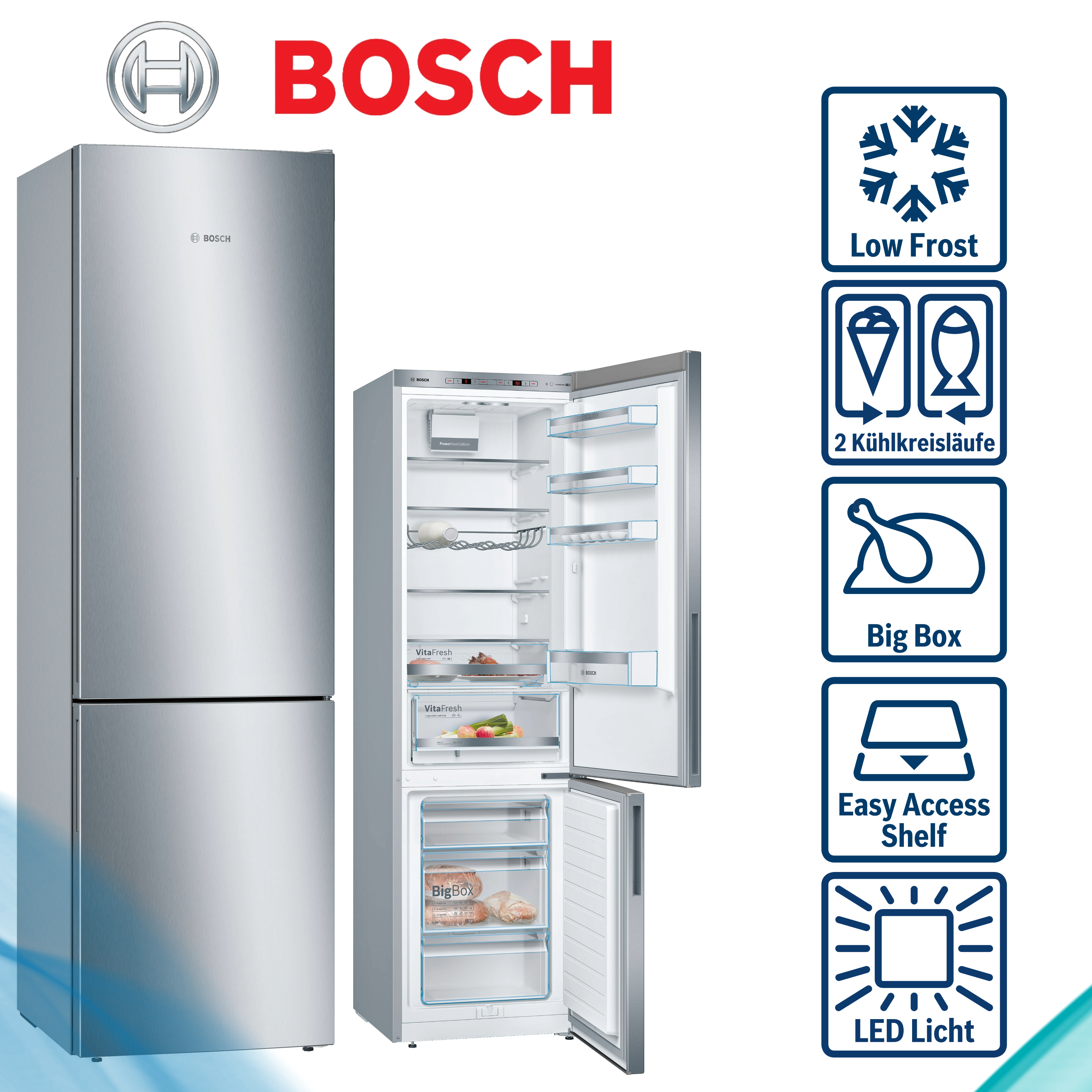 Bosch KGE39ALCA  Kühl-Gefrierkombination