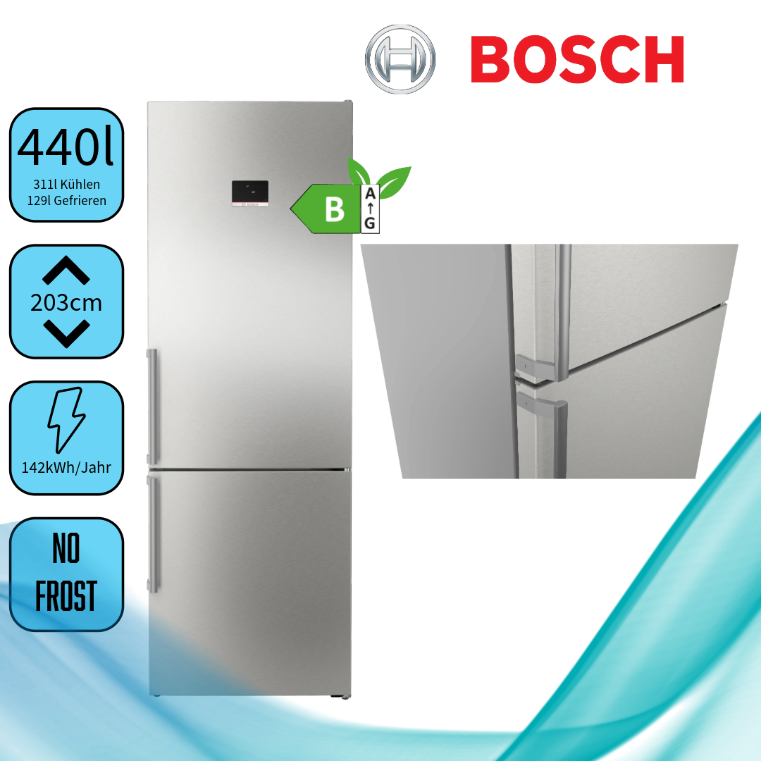 Bosch KGN49AIBT  Kühl-Gefrierkombination  Inhalt Kühlbereich 311 Liter  Höhe 203 cm