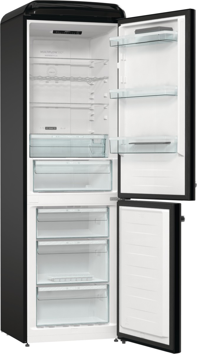 Gorenje ONRK619DBK Kühl-Gefrier-Kombination Schwarz Rechts