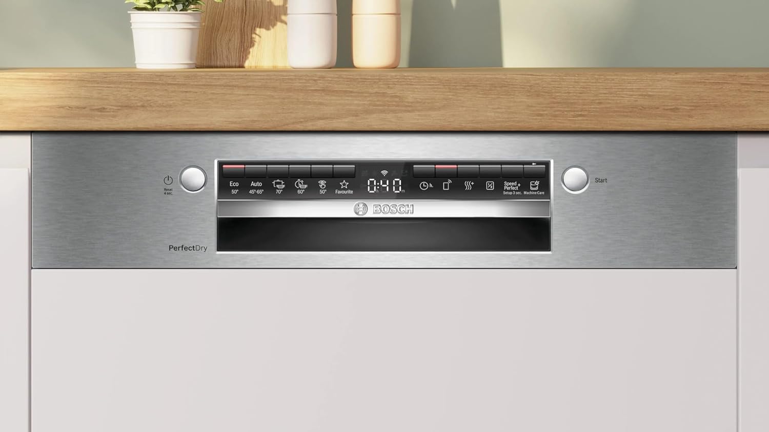 Bosch SMI6YCS02E Serie 6, Teilintegrierter Geschirrspüler, 60 cm, Edelstahl