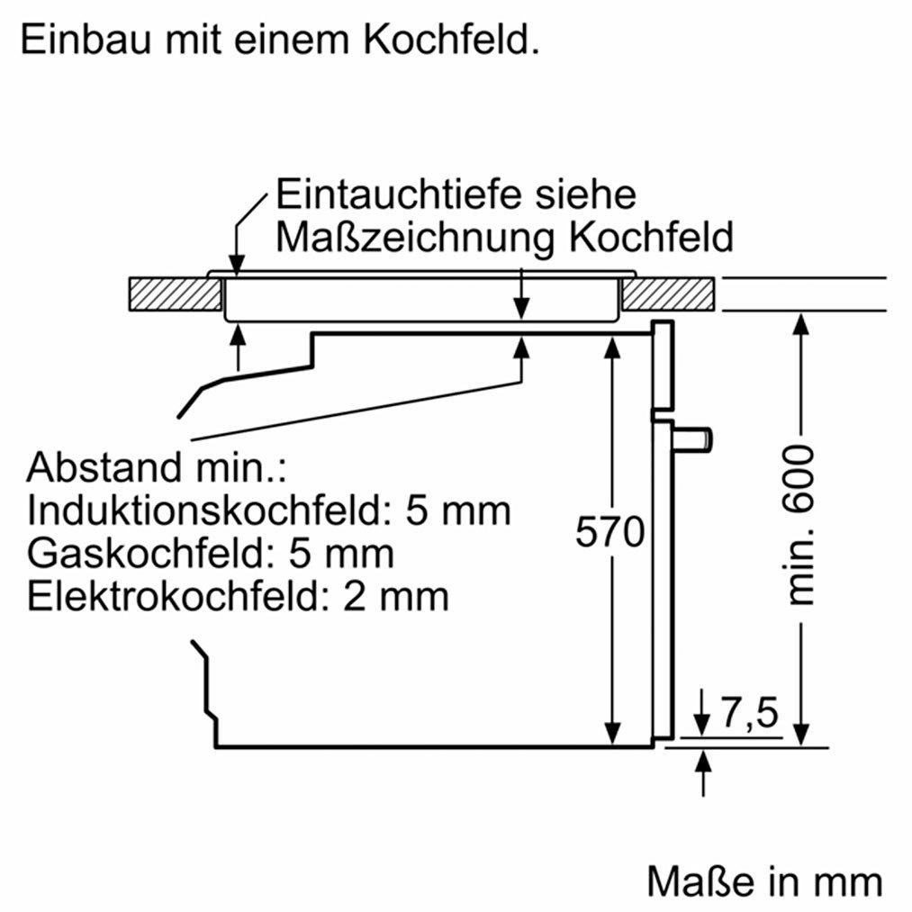  Siemens EQ322IAAB (HE213ABB4 + EI631CFB1E)  Elektro-Herd-Set, Einbau