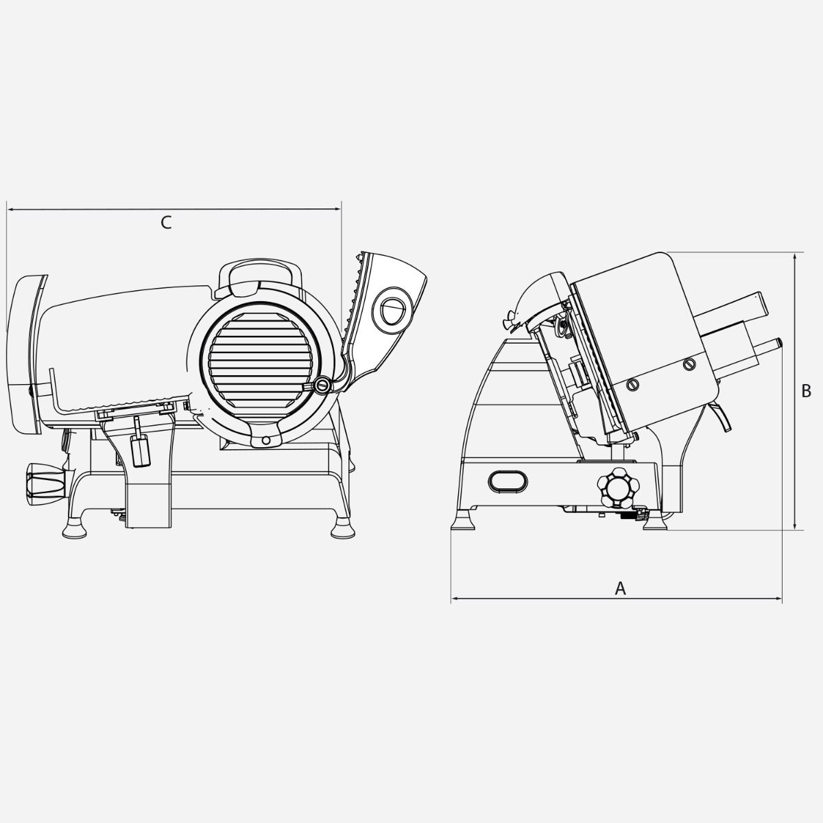 Berkel Red Line 250 rot Aufschnittmaschine  170 Watt  Schnittbreite 14 mm  Messer-Durchmesser 25 cm