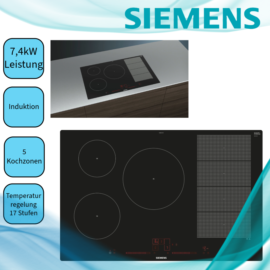 Siemens EX801LVC1E iQ700 80 cm Induktions-Kochstelle, Glaskeramik