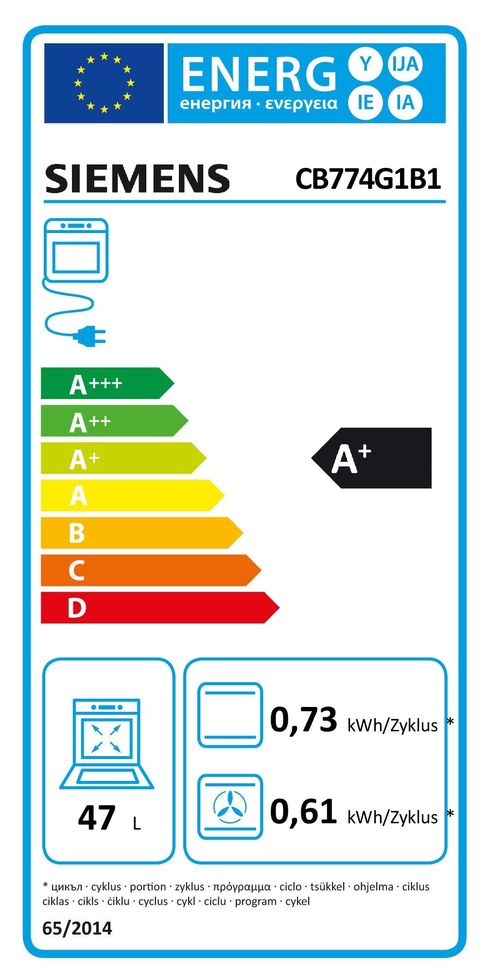  Siemens CB774G1B1 Kompaktbackofen  47 Liter  Hydrolyse  WLAN-fähig  Umluft  Heißluft  Grill 