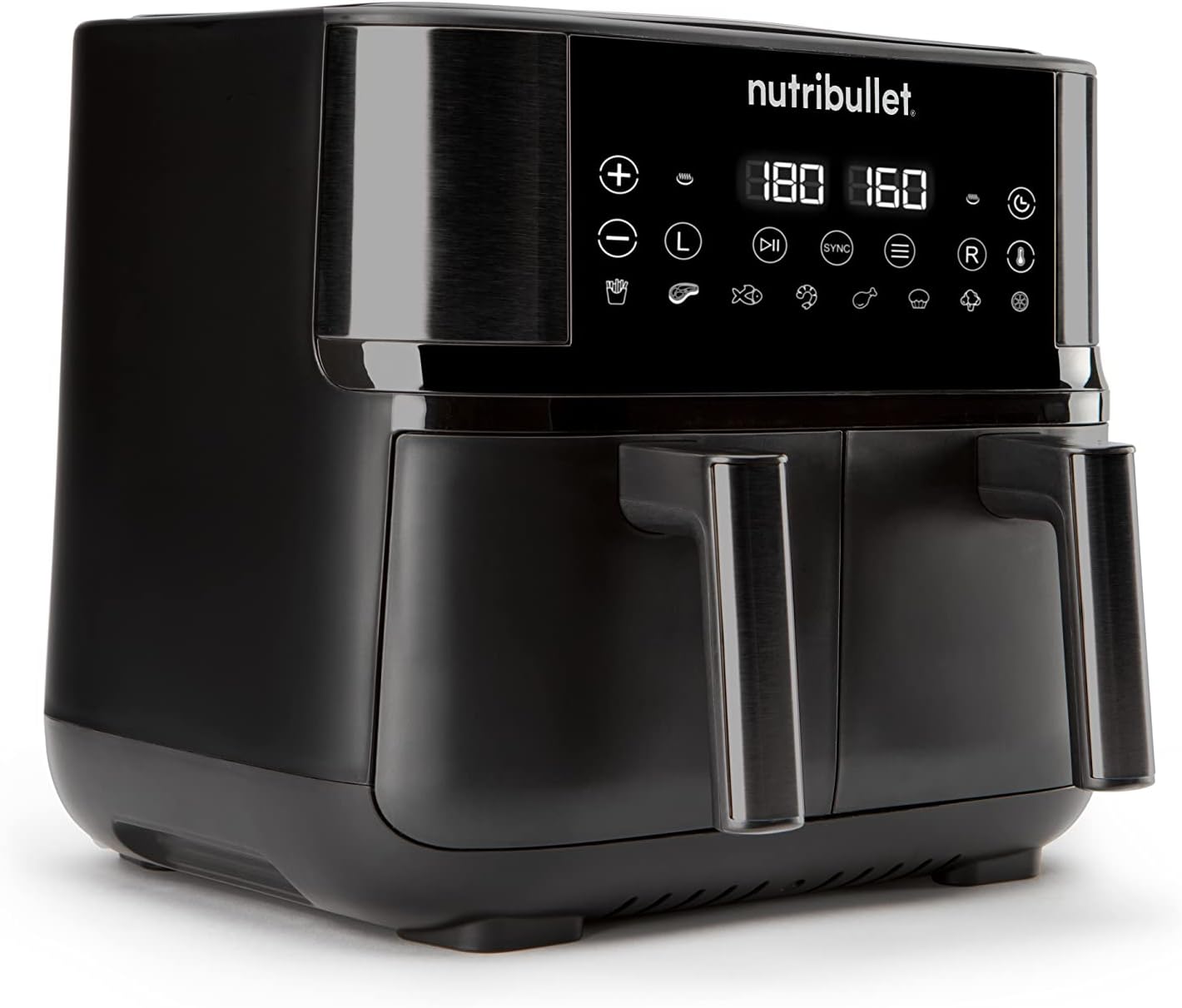 NUTRIBULLET NBAF081B Twin Drawer Air Fryer Heißluftfritteuse 2300 Watt Schwarz