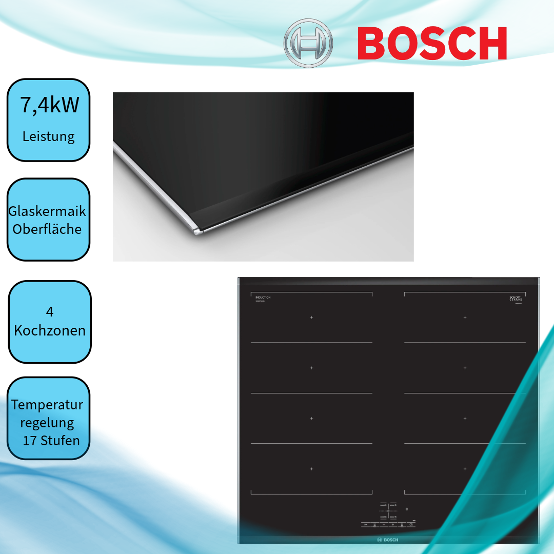  Bosch NXX675CB5E Serie 4, Induktionskochfeld, 60 cm, herdgesteuert