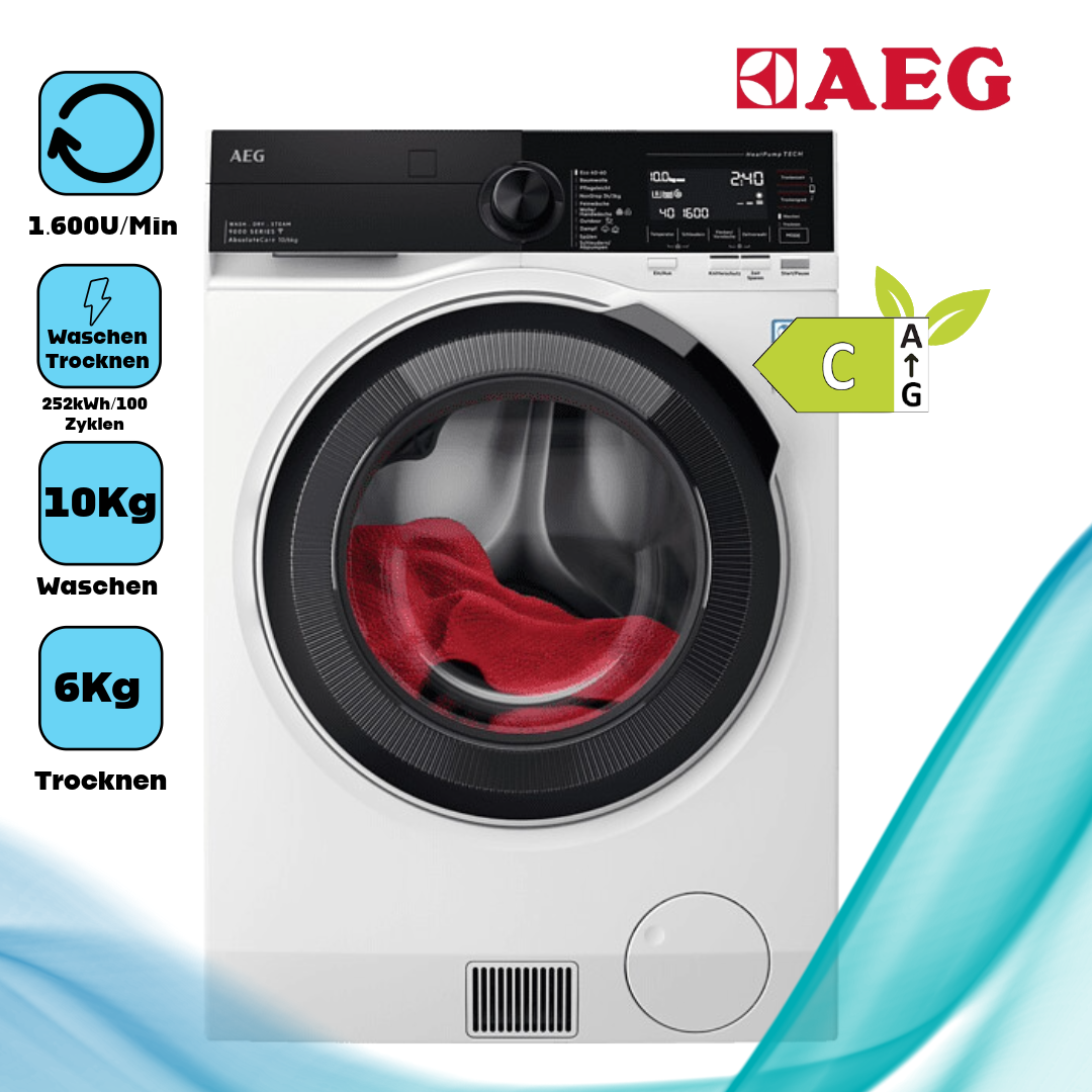 AEG LWR9W80600 freistehender Waschtrockner