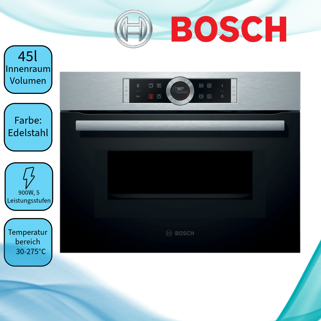 Bosch CMG633BS1  Kompaktbackofen  45 Liter  Heißluft  Mikrowelle  Grill