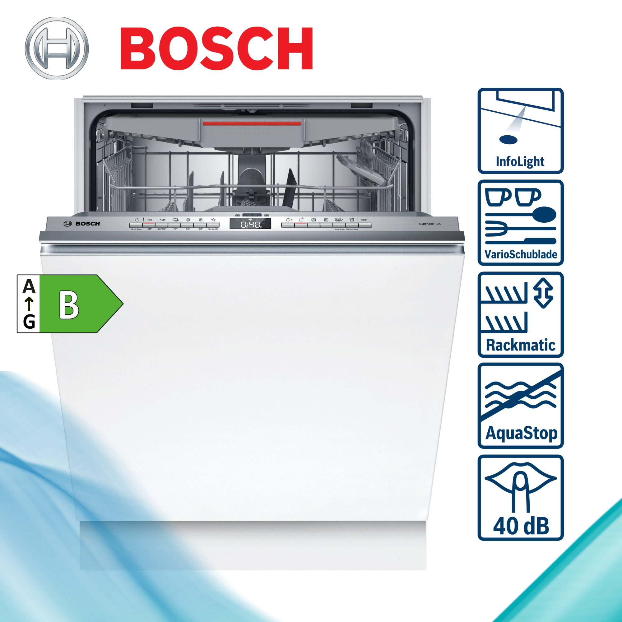 Bosch SBV4ECX21E Einbaugeschirrspüler  vollintegrierbar  Anzahl Maßgedecke 14 