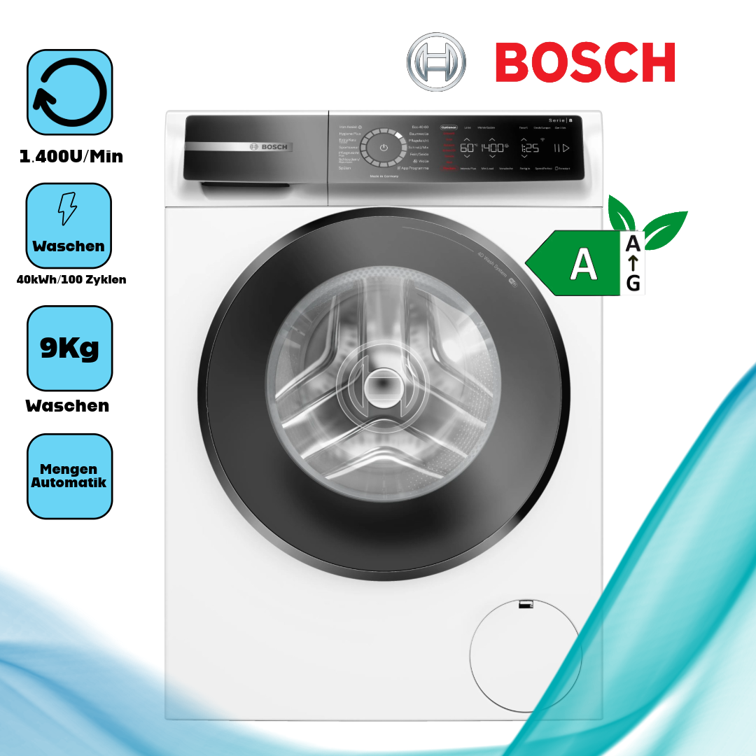 Bosch WGB244040 Waschmaschine  Frontlader  9 kg  1.400 U/Min  WLAN (Wi-Fi)
