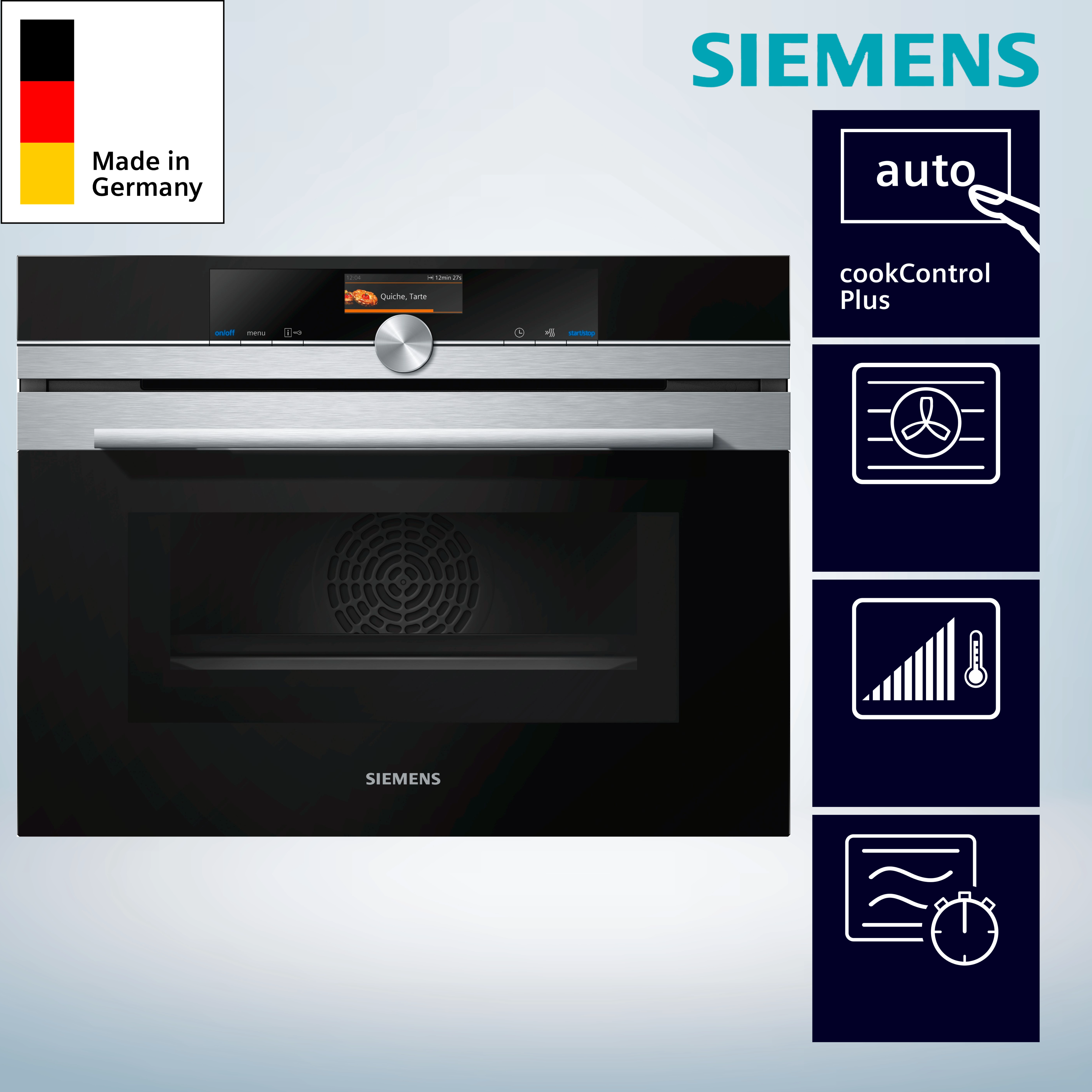 Siemens CM676G0S1 Elektrobackofen  45 Liter  Pyrolyse  Umluft  Mikrowelle  Grill