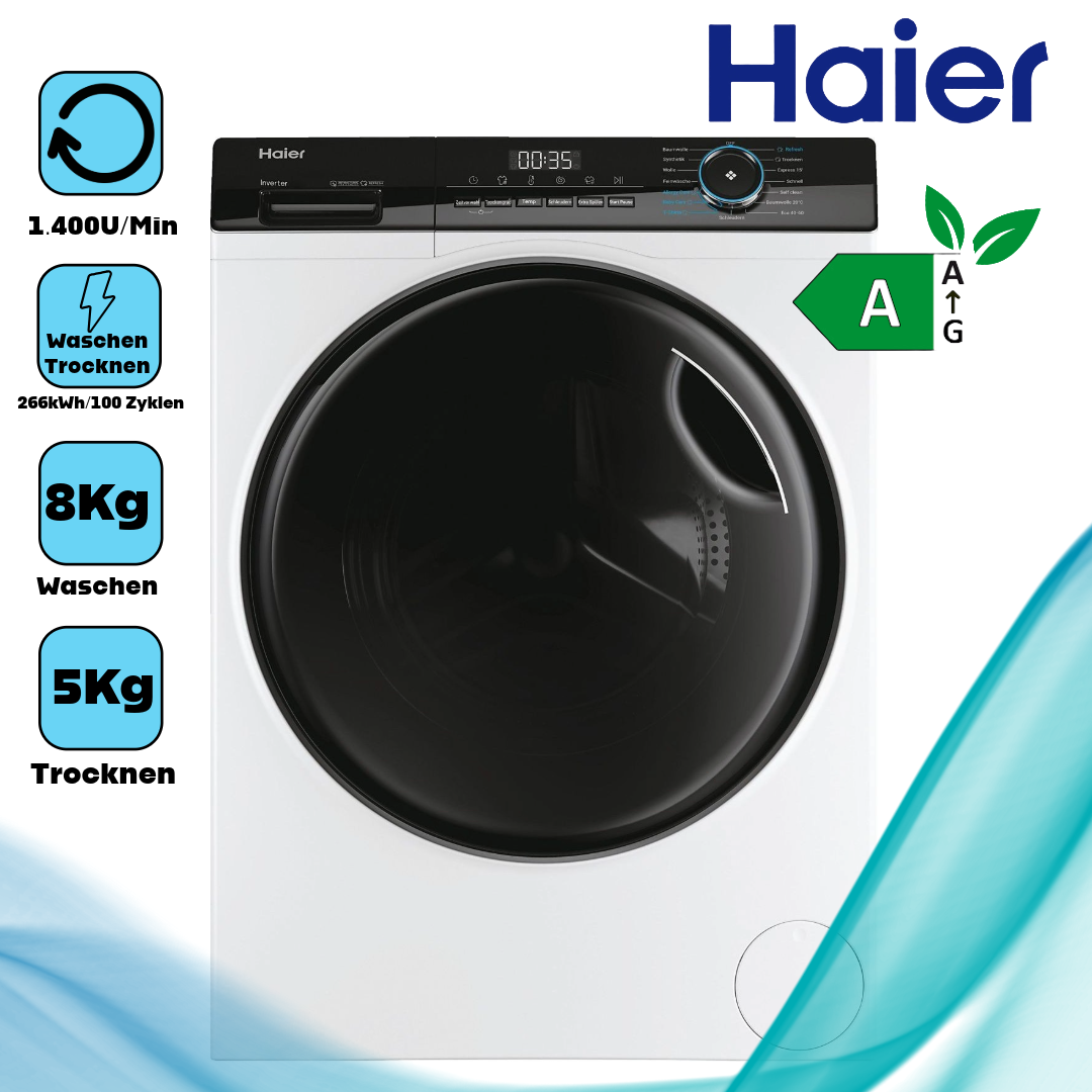 Haier HWD80-B14939DE Waschtrockner