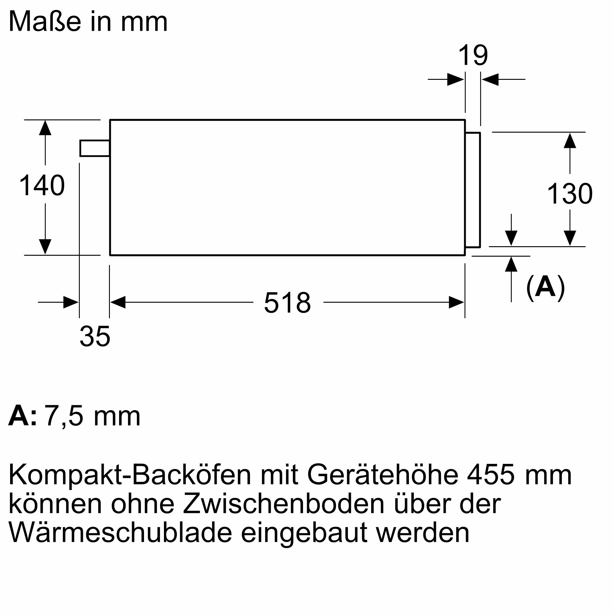 Siemens BI710C1W1  Wärmeschublade  Touch-Bedienung  Höhe 14 cm  Breite 60 cm