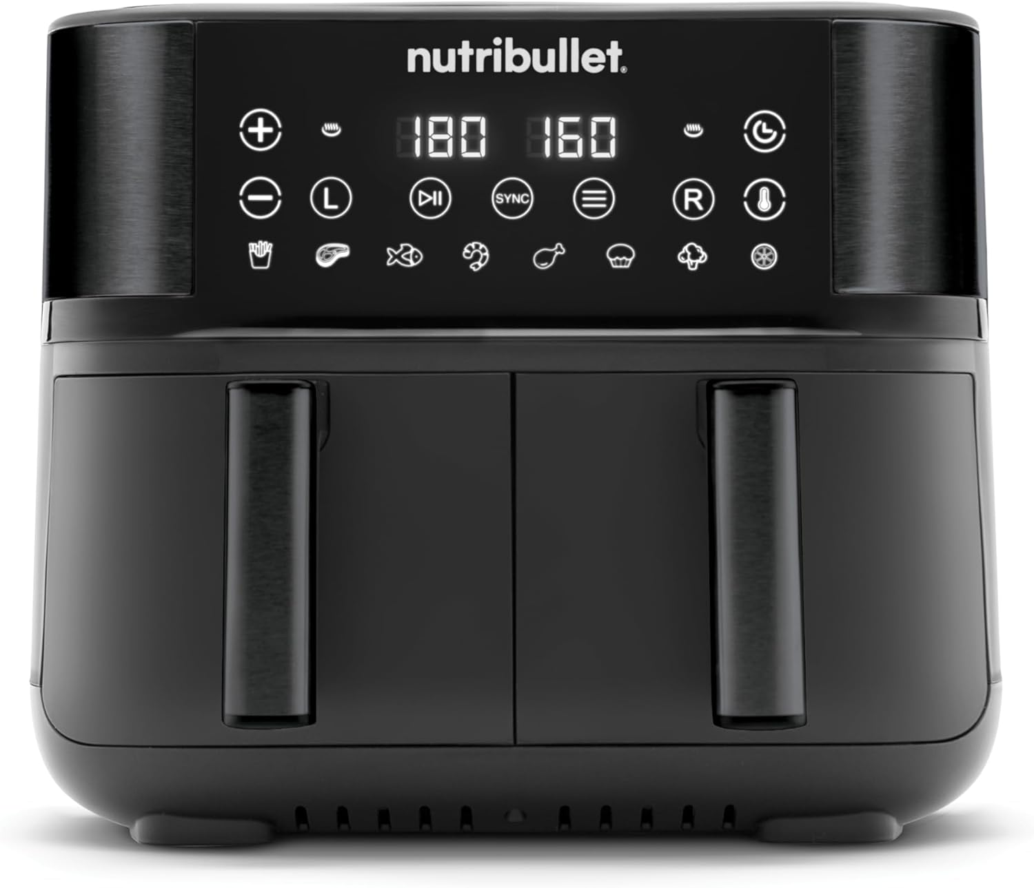 NUTRIBULLET NBAF081B Twin Drawer Air Fryer Heißluftfritteuse 2300 Watt Schwarz