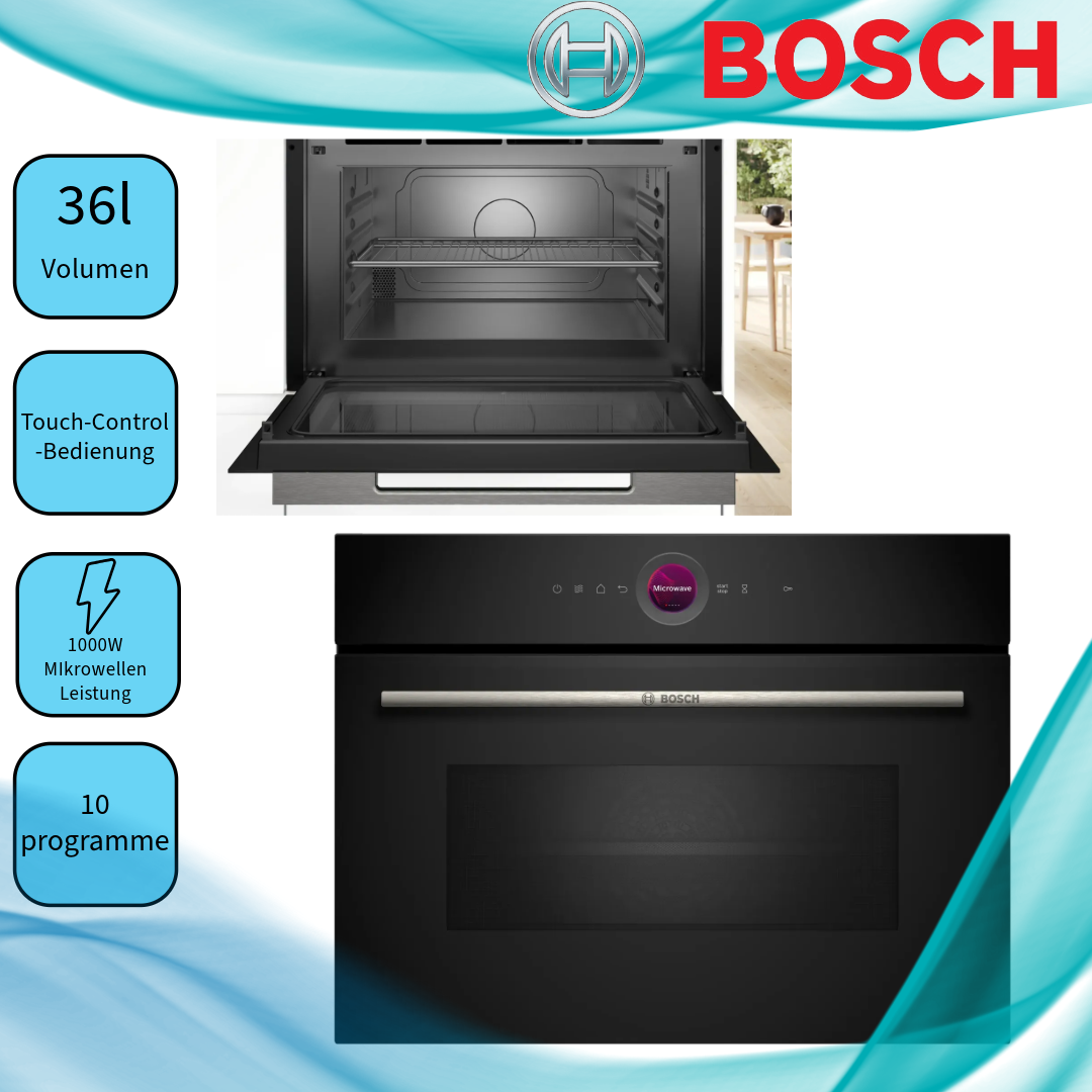 Bosch CEG732XB1 Serie 8 Einbau-Mikrowelle, Schwarz, AutoPilot