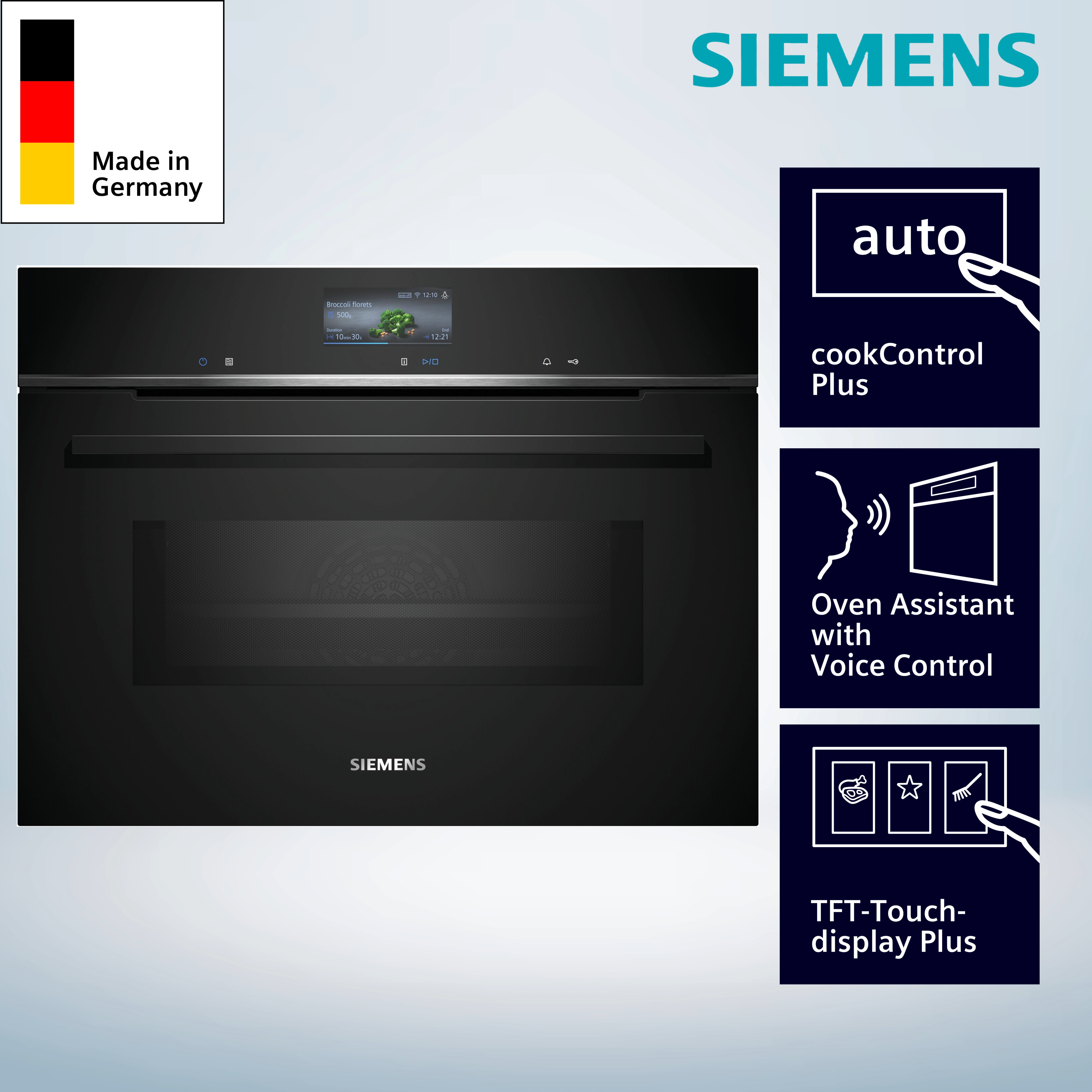 Siemens CM776GKB1 Mikrowellen-Grill  45 Liter  900 Watt  Grillleistung 1.600 Watt  einbaufähig