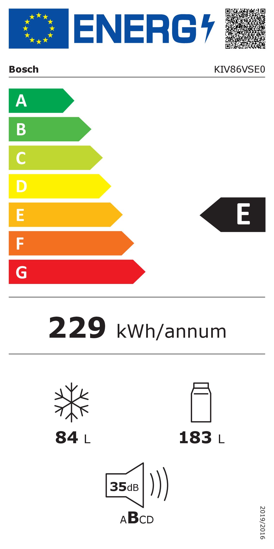 Bosch KIV86VSE0  Kühl-Gefrierkombination