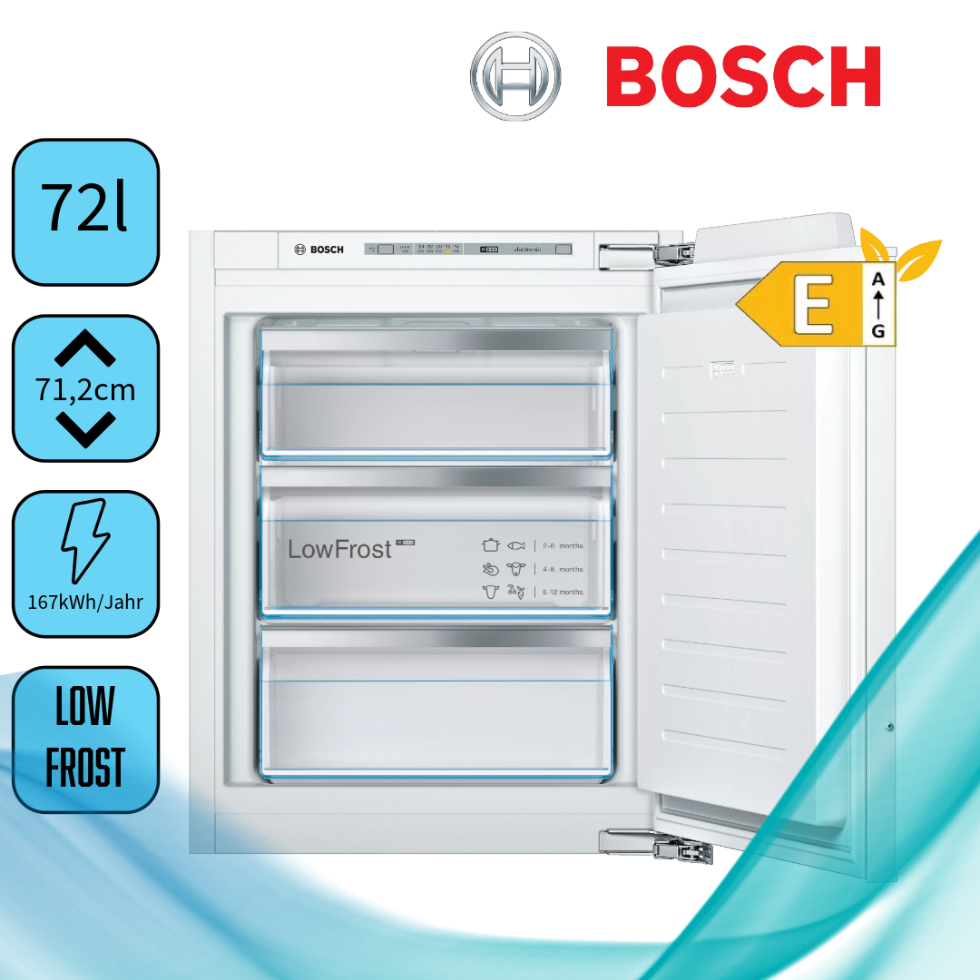Bosch GIV11AFE0  Einbaugefrierschrank  167 kWh/Jahr  72 Liter 