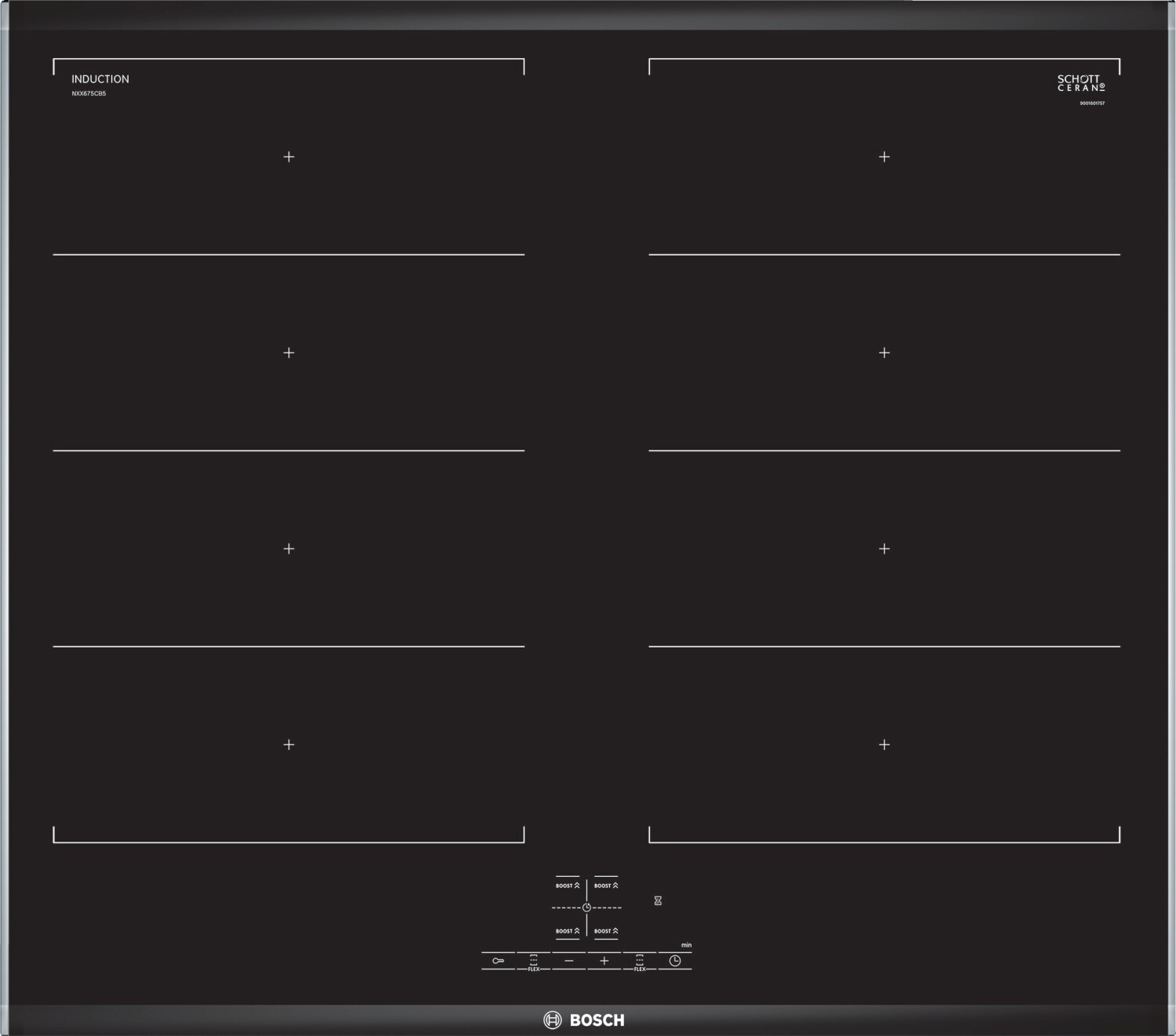  Bosch NXX675CB5E Serie 4, Induktionskochfeld, 60 cm, herdgesteuert