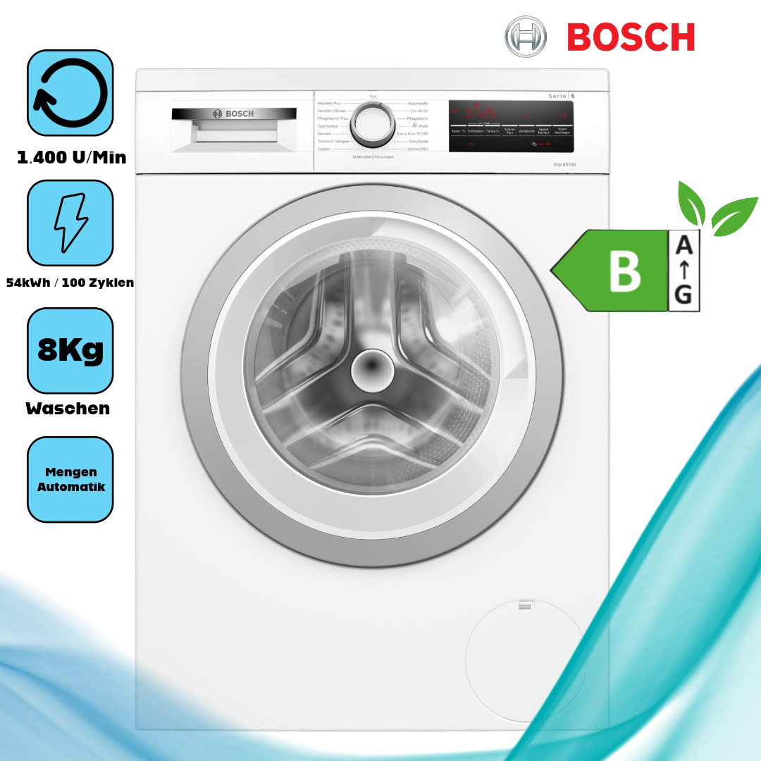  Bosch WUU28T70 Waschmaschine  Frontlader  8 kg  1.400 U/Min  Knitterschutz 