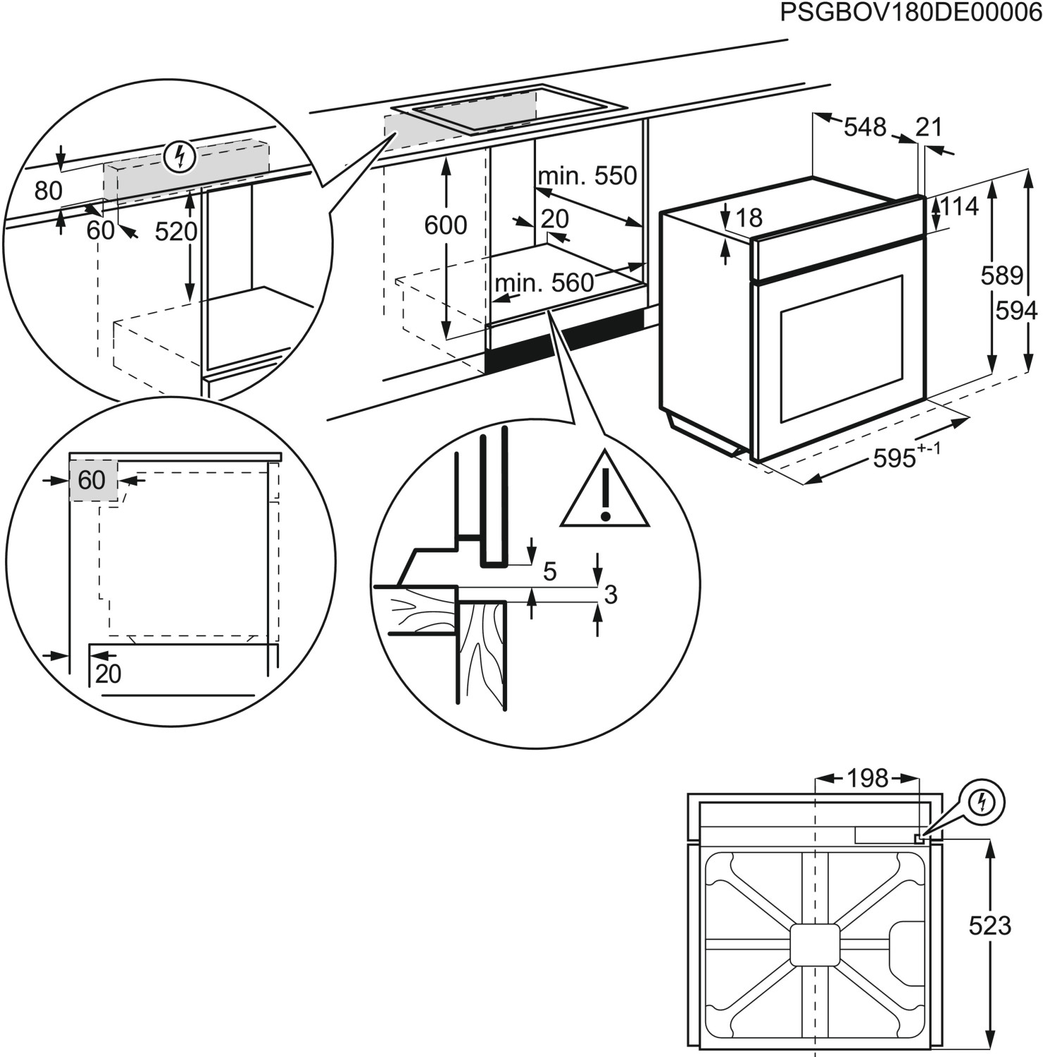 AEG BES33101ZM Einbaubackofen, Grillfunktion, Surroundcook