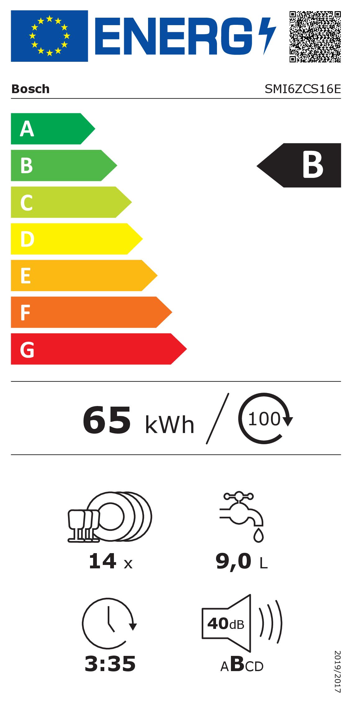 Bosch SMI6ZCS16E Einbaugeschirrspüler  teilintegrierbar  Anzahl Maßgedecke 14 