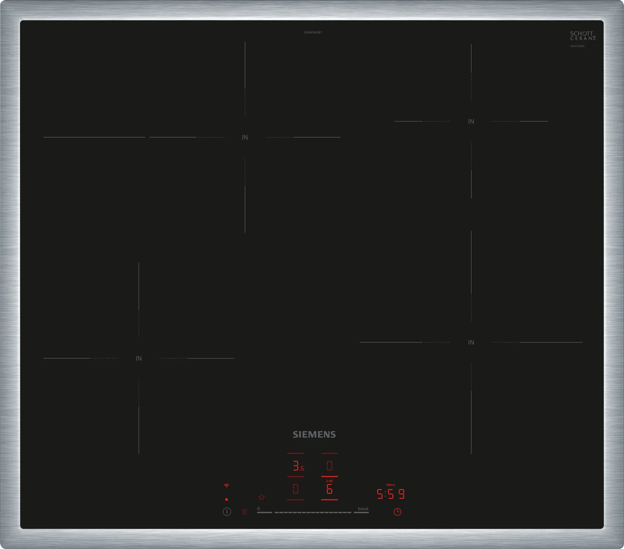  Siemens EH645HFB1E Induktionskochfeld  autark  aufliegender Einbau  WLAN  Standardbreite 60 