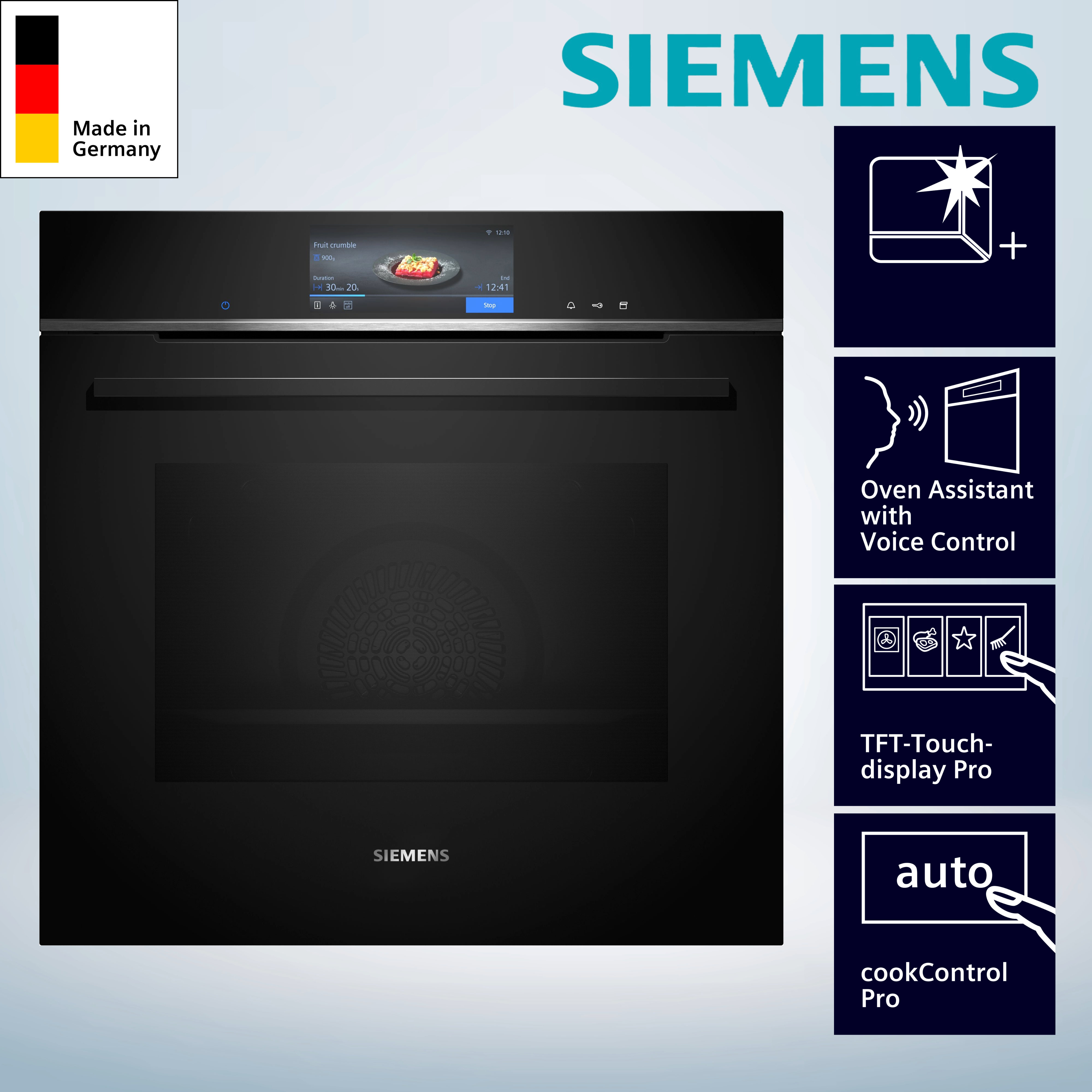  Siemens HS758G3B1 Einbaubackofen  71 Liter  Hydrolyse  WLAN-fähig 