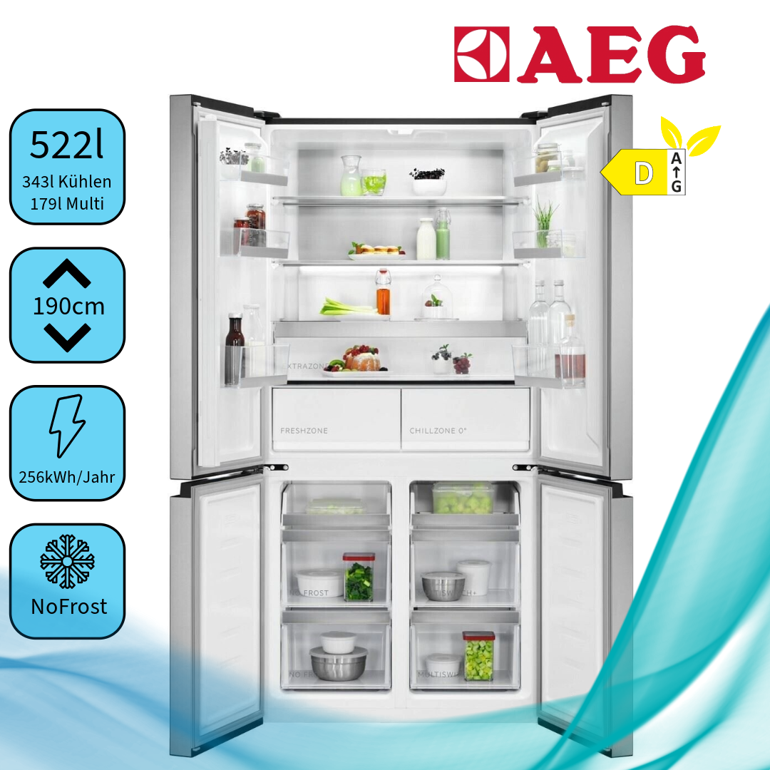 AEG RMB952D6VU  Kühl-Gefrier-Kombination Inhalt Kühlbereich 343 Liter  freistehend