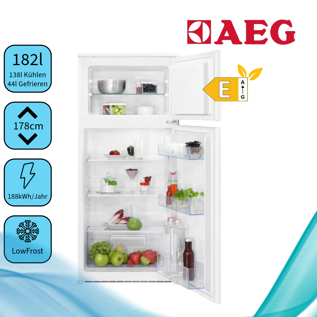 AEG OSD5S121ES Kühl-Gefrierkombination  Inhalt Kühlbereich 138 Liter 